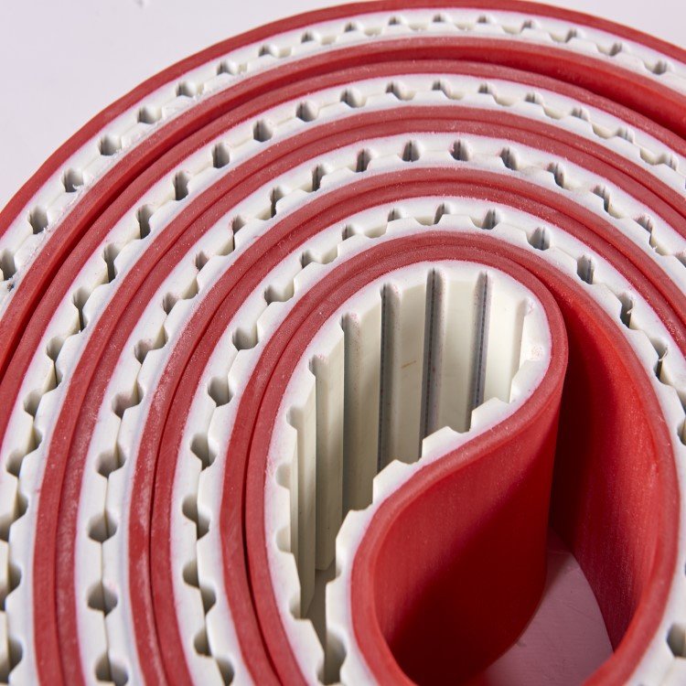 Customized Industrial PU Transmission Belt At20 Tooth Machine Timing Belt with Red Rubber