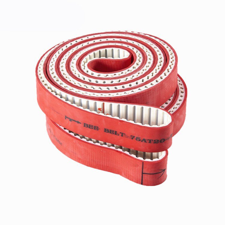 Customized Industrial PU Transmission Belt At20 Tooth Machine Timing Belt with Red Rubber