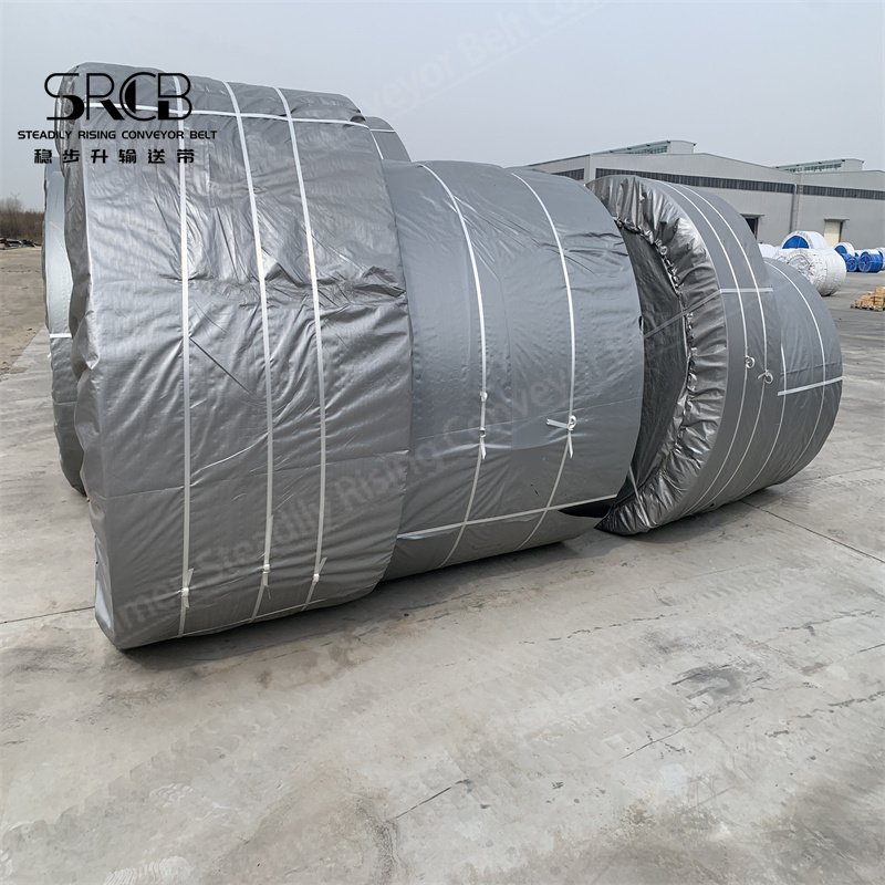 China Factory Nylon Fabric Circular Roll EP1500/5 Rubber Conveyor Flat Belt For Mine Sand And Gravel Transmission