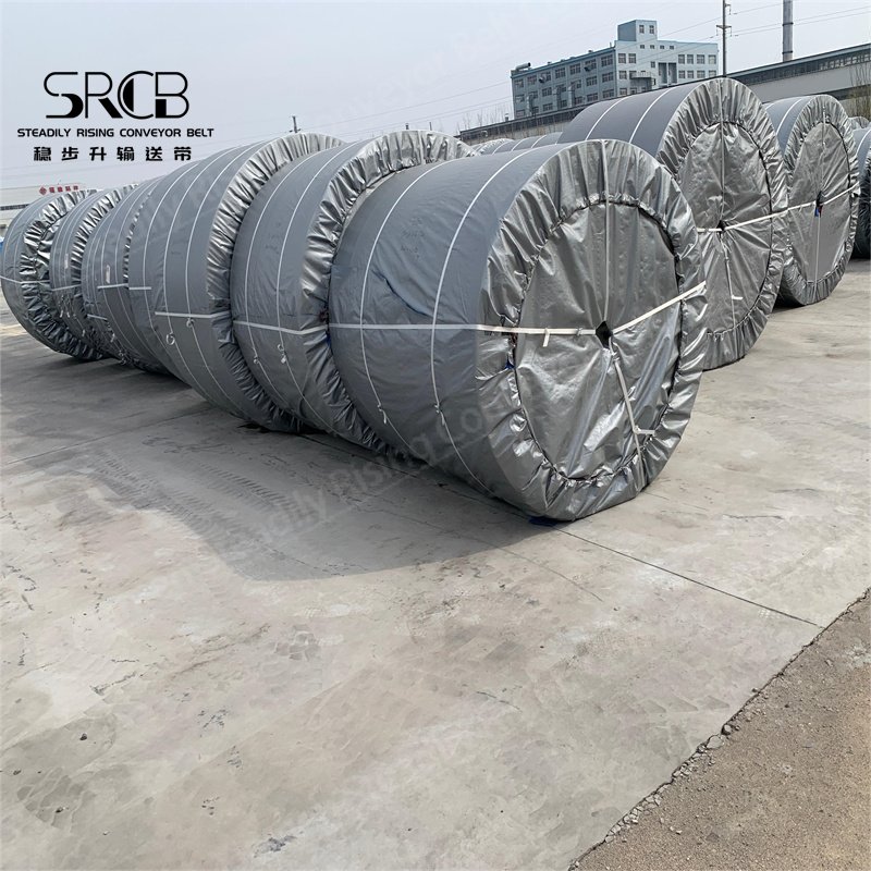 China Factory Nylon Fabric Circular Roll EP1500/5 Rubber Conveyor Flat Belt For Mine Sand And Gravel Transmission