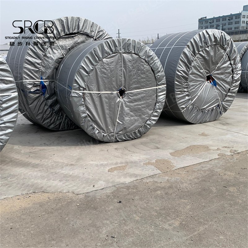 China Factory Nylon Fabric Circular Roll EP1500/5 Rubber Conveyor Flat Belt For Mine Sand And Gravel Transmission