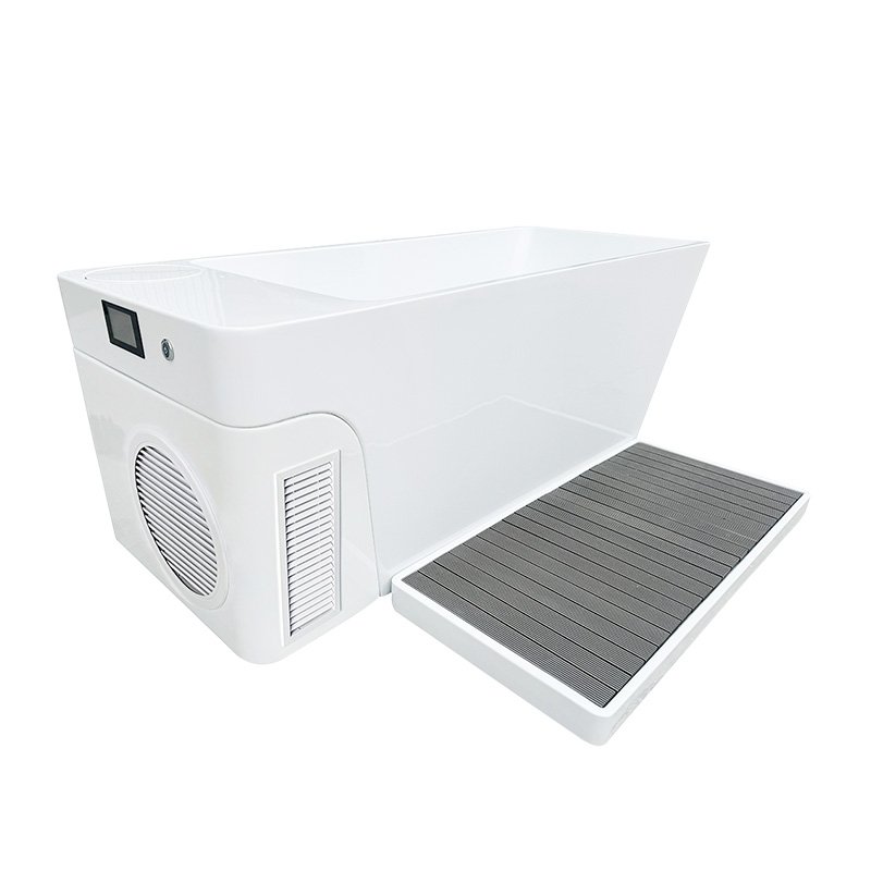 Customize logo Athlete One Piece Stainless Steel Acrylic Cold Plunge Ice Bath Tub With 1hp Chiller