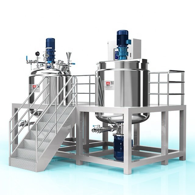 Gz 1000L Hydraulic Lifting PMK-A Mixer Vacuum Emulsifying Mixer Cosmetic Homogenizer Cream Emulsifying Mixer Blending