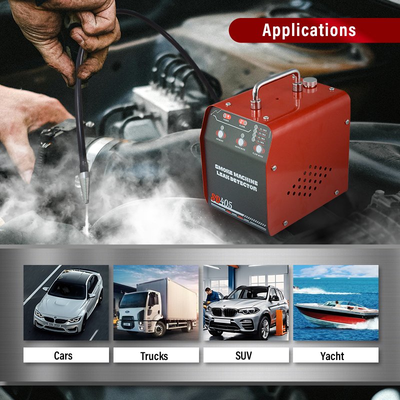 Solary SD405 Auto Engine Analyzer Smoke Leak Detector for Intake Exhaust Cooling Oil Leak Testing Systems