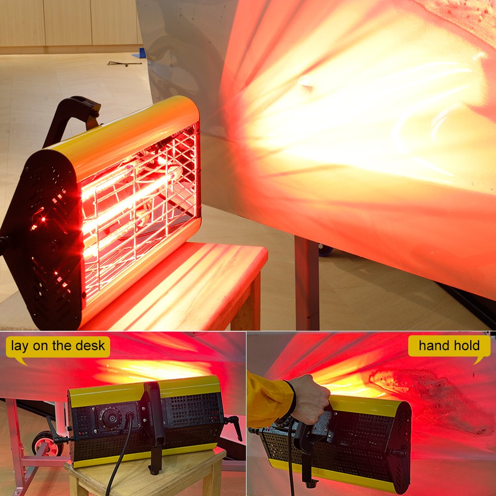 Cost-effective 1200 W Hand-held Portable Ir Shortwave Infrared Paint Curing Lamp for Car Painting Drying Baking Heat Lamp