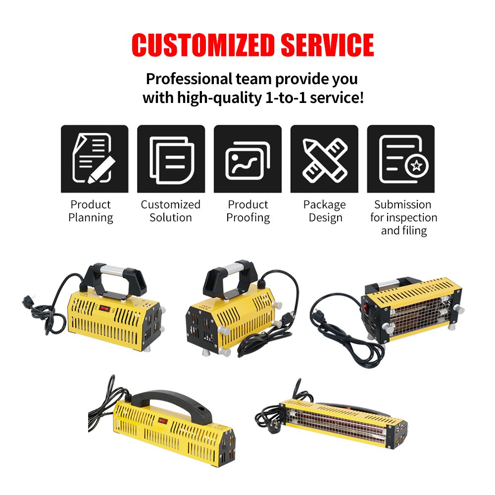 Cost-effective 1200 W Hand-held Portable Ir Shortwave Infrared Paint Curing Lamp for Car Painting Drying Baking Heat Lamp