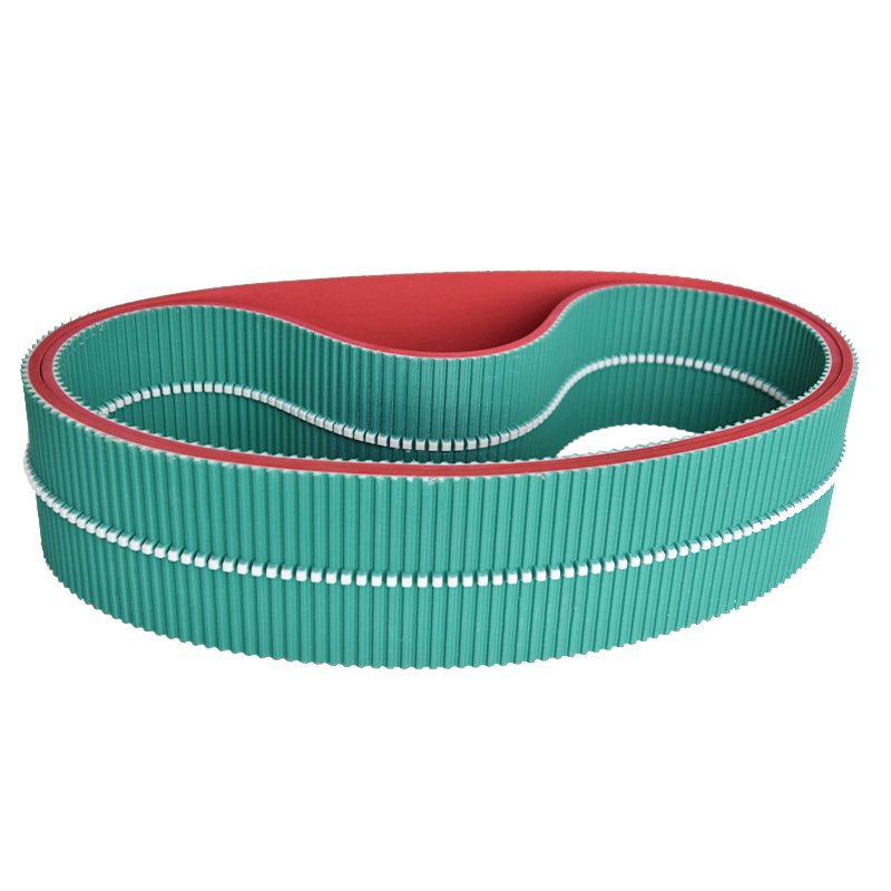 Low noise transmission belt red rubber coated truly endless TK5 PU timing belt