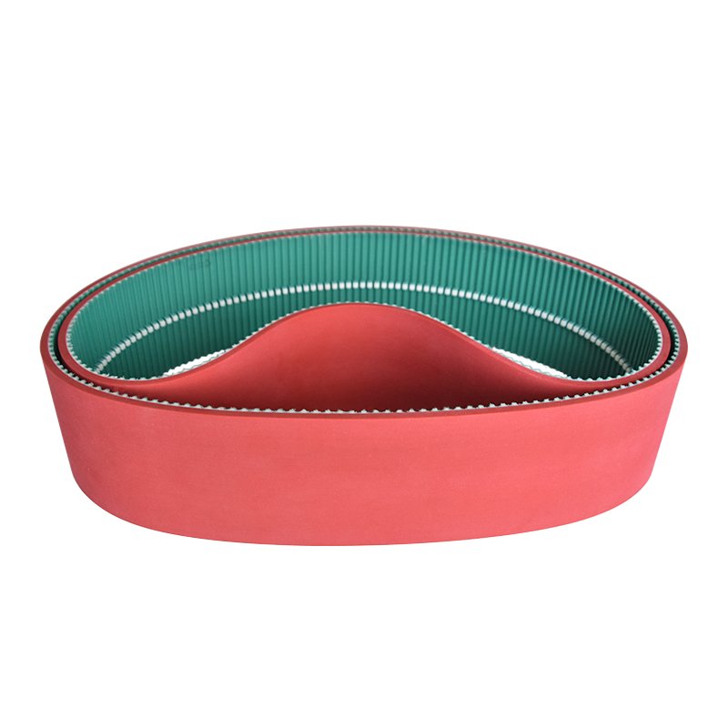 Low noise transmission belt red rubber coated truly endless TK5 PU timing belt