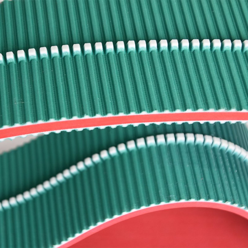 Low noise transmission belt red rubber coated truly endless TK5 PU timing belt