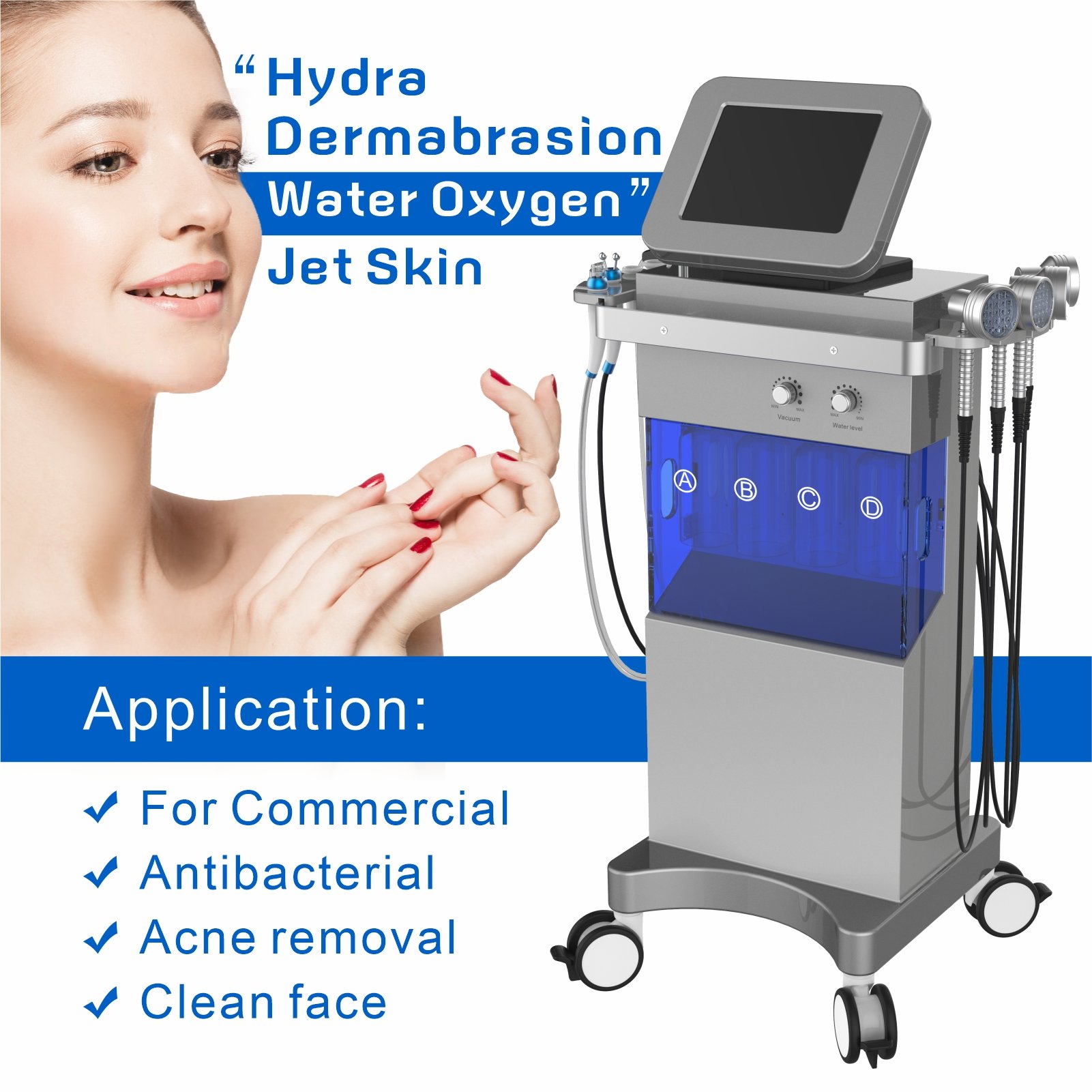 Vertical 5 in 1 Hydra Beauty Facial Device Salon Spa Glowing Skin Salon Machine