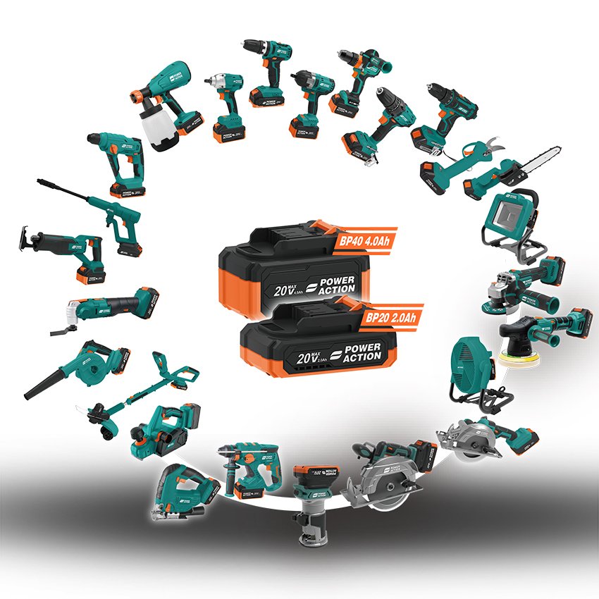 Power Action Electric Industrial Brush-less DC18V 20V 115mm Cordless Angle Grinder BAG20