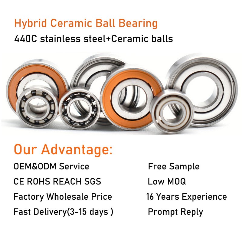 Price List China Ceramic Reel bearings Manufacture 3x10x4 4x10x4 5x11x4 ABEC9 Si3n4 Fishing rod Reel Hybrid Ceramic Ball bearing