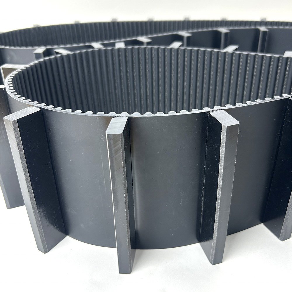 HTD 5M 8M 14M PU Timing Belt with Customized Black Cleats PU Synchronous Belt