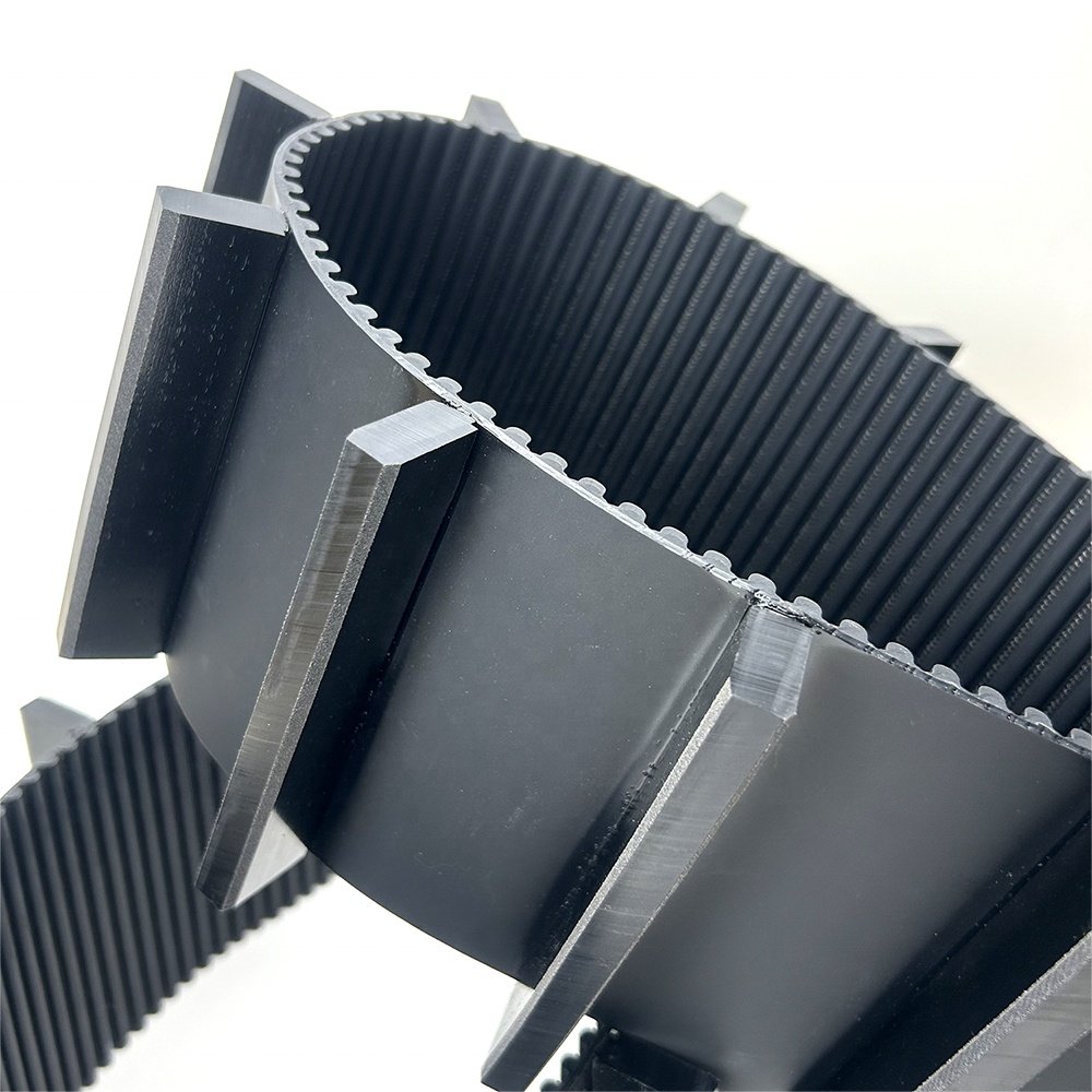 HTD 5M 8M 14M PU Timing Belt with Customized Black Cleats PU Synchronous Belt