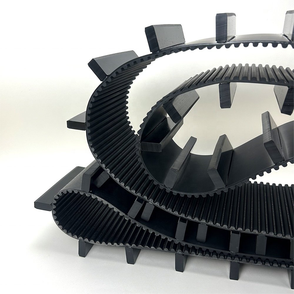 HTD 5M 8M 14M PU Timing Belt with Customized Black Cleats PU Synchronous Belt