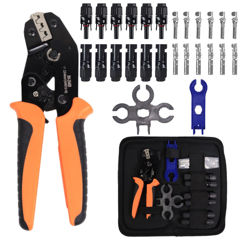 Solar Connector Set 4 6mm2 PV Cable Solar Press Crimper Crimping Tool Kit For solar Panel System