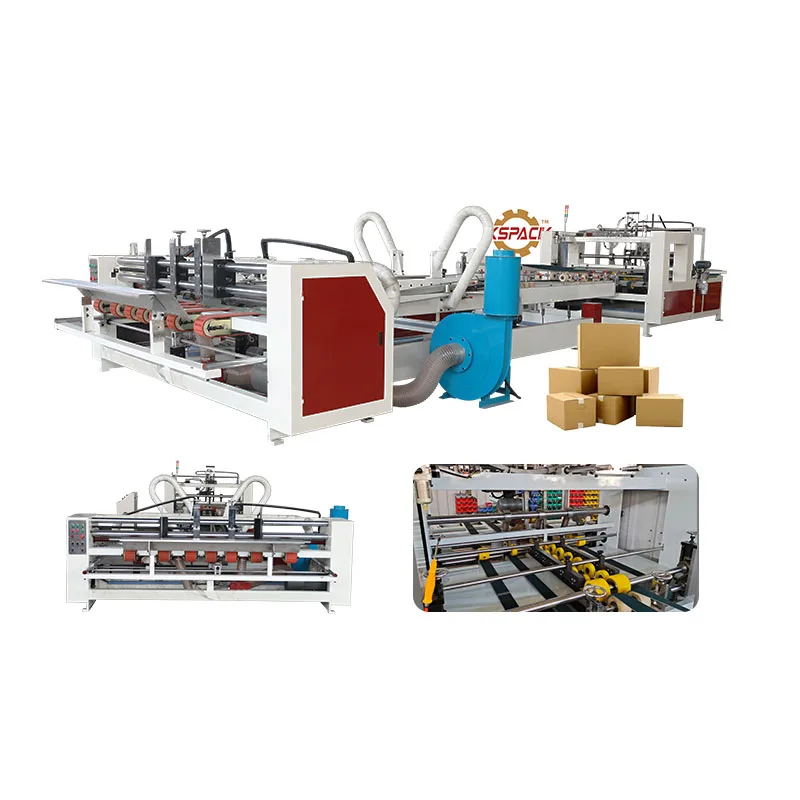 Double Pieces Automatic Folder Stitcher Gluer Machine/ Carton Box Folder Gluer Stitcher Automatic Carton Box Stitching