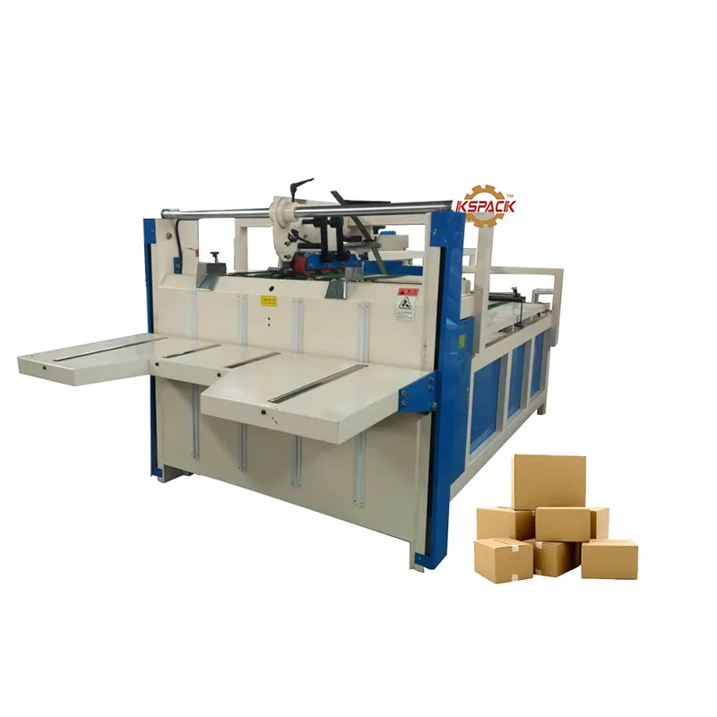 Double Pieces Automatic Folder Stitcher Gluer Machine/ Carton Box Folder Gluer Stitcher Automatic Carton Box Stitching