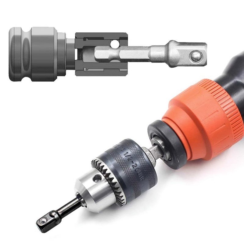 Electrical Drill Head Accessories 1/2" 1/4" 3/8" Socket Adapter Drive Shank Converter Impact Set Extension Drill Bits Power