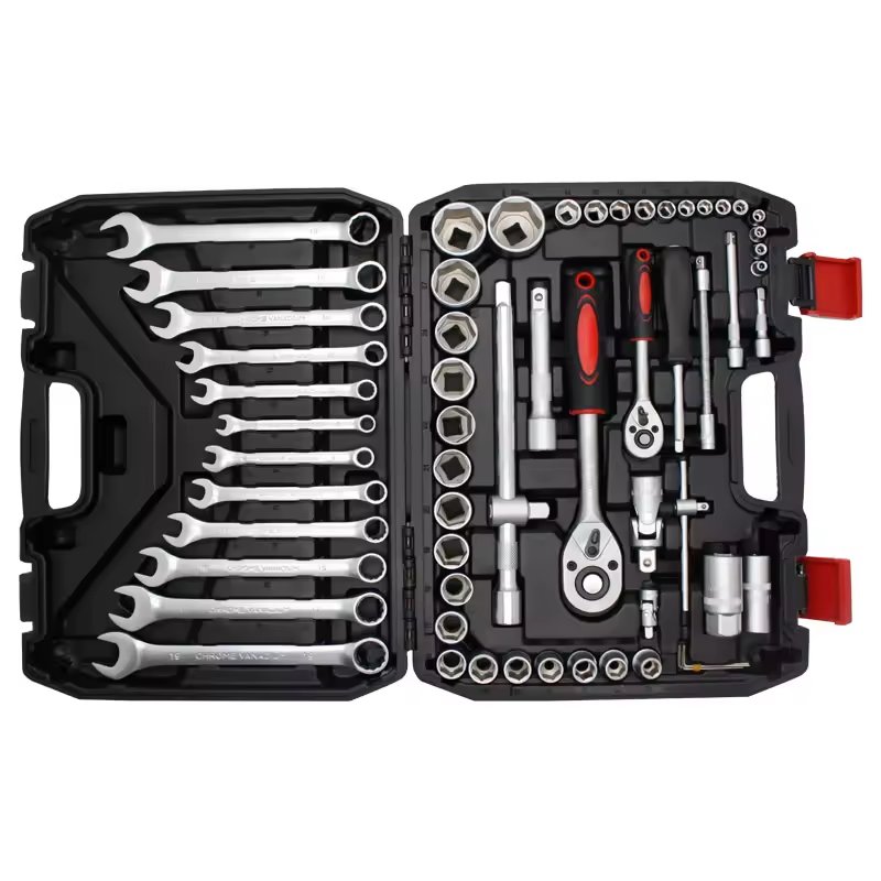61pcs auto repair tool sets wrenches hex key ratchet handles automotive mechanics tools socket tools set box