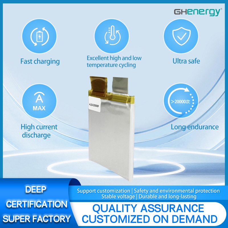 Ultrabattery Super Capacitor Battery Paper 4.2V 2000F Hot Sale for Refrigerator Start for Golf Carts Boats 12V Voltage Accessory
