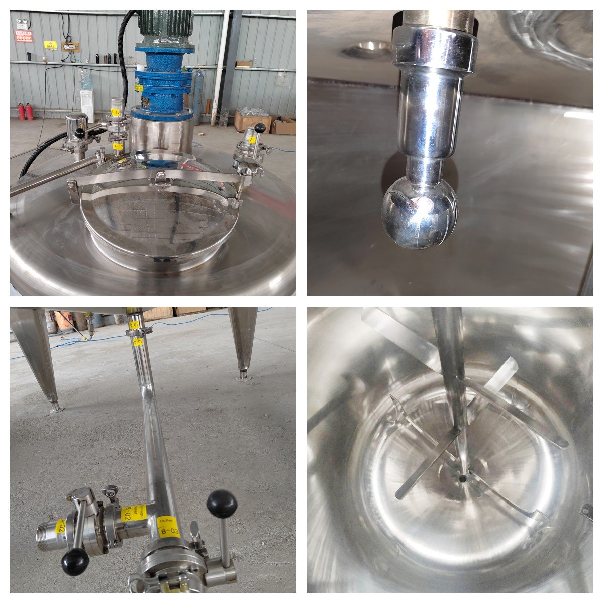 Customised Factory Industrial Chemical 304 Jacketed Mixer Tank With Agitator Liquid Mixing Tank Mixing Equipment Agitated Tank