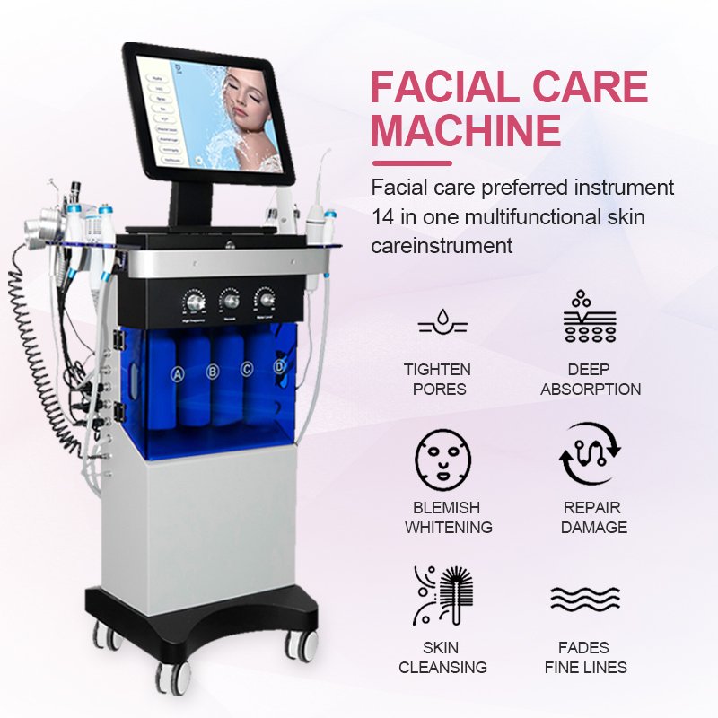 Deep Absorption Beauty Salon Oxygen Facial Equipment Oxygen Bubble 14 in 1 Hydro Spa Machine