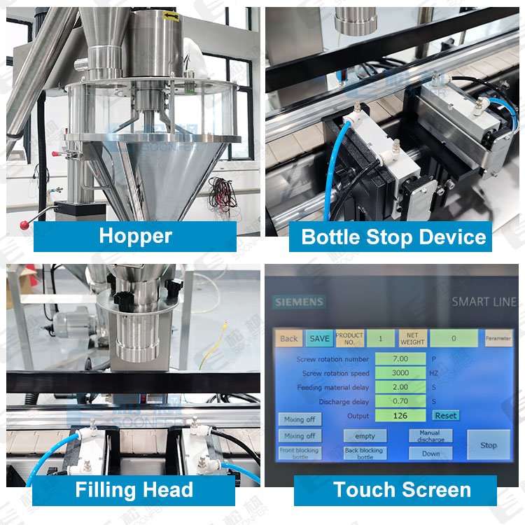 Automatic 350g 500g Jar Body Powder Filling Machine Baby Powder Plastic Bottle Filling Machine