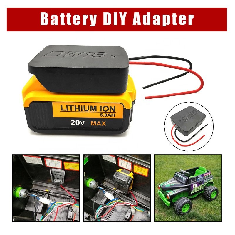 14AWG DIY Wire Li-ion Battery Adapter Connector Compatible for Dewalt 20v Battery DCB200 DCB205 Power Tools Accessories