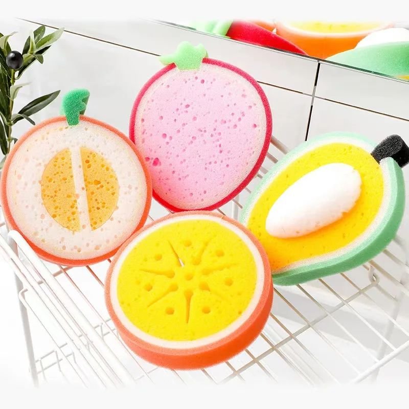 Fruit Thickened Sponge Dish Towel Kitchen Power Decontamination Dish Towel Wipe Dish Towel Thickened Household Kitchen Accessory