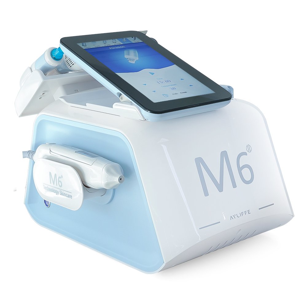 Professional M6 6 in 1 Hydro Dermabrasion Oxygen Facial Machine with Mesotherapy Cold Hammer Skin Rejuvenation Microdermabrasion