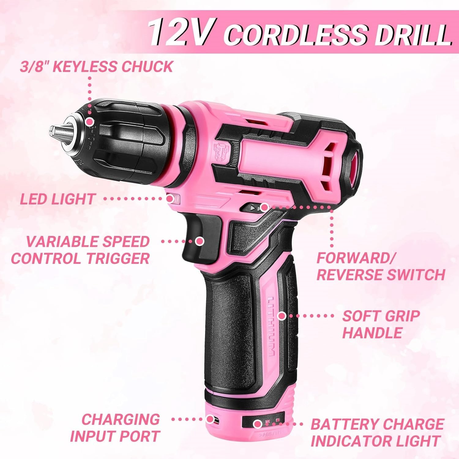 Am-azon Hot Sale Electrical Power Combo Kit Cordless Drill Machine Set Other Hand Wrench Tool Box Set Tools Kit Power Tool Sets