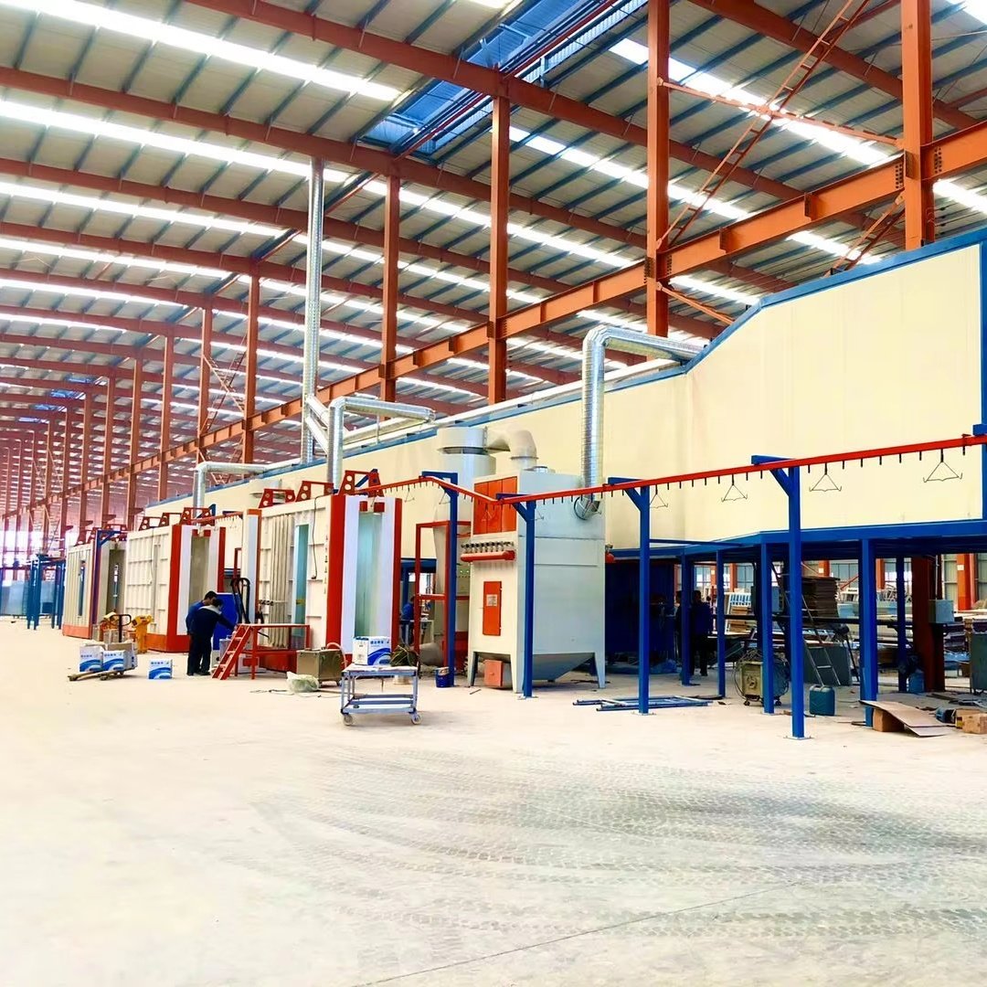 Automatic Semi-auto/Manual Aluminum Profile Powder Coating Spray Painting Line with Conveyor Chain System