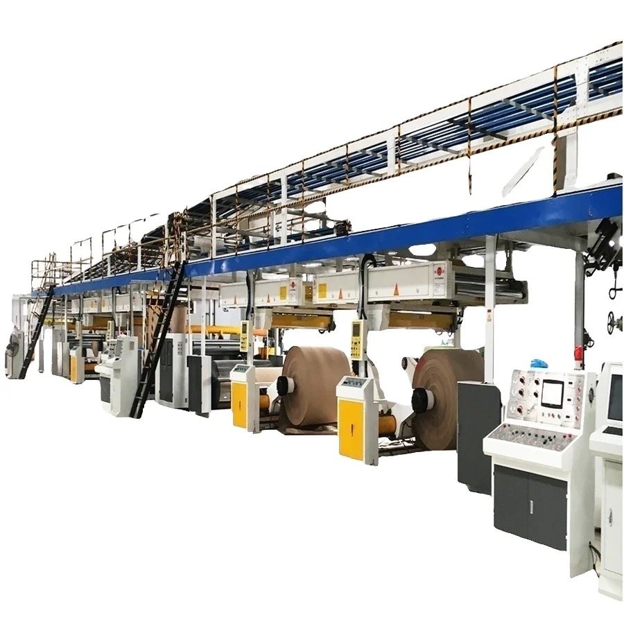 High-Speed Fully Automatic 5-Layer Corrugated Cardboard Production Line for Packaging