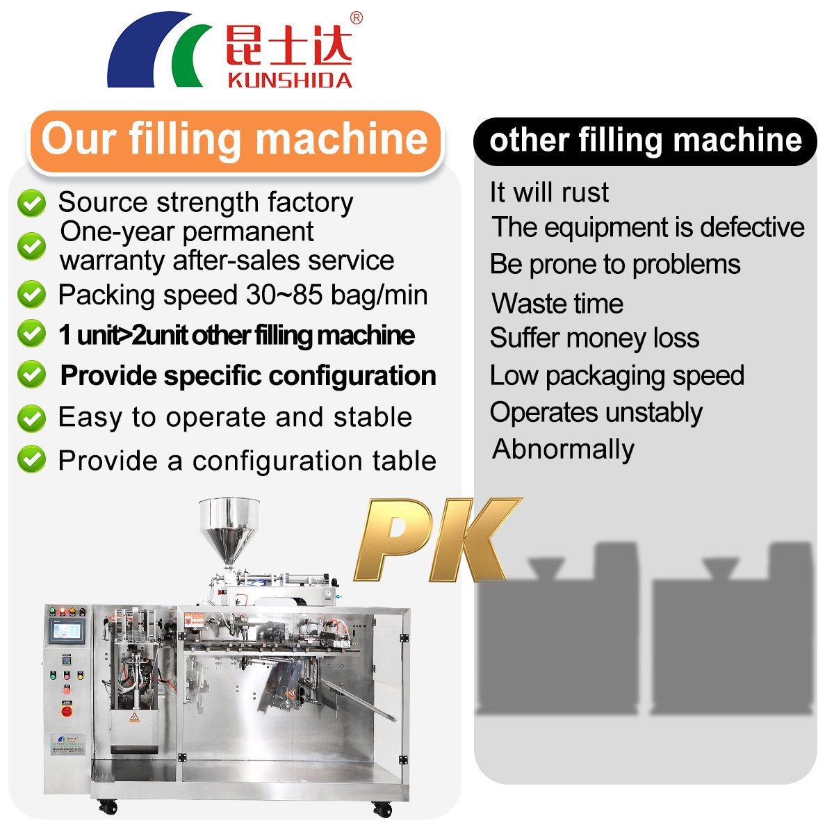 Fully Automatic Bag Packaging Machine Powder pink Pocket Solid Food Sauce Liquid Beverage Bag Loading Machine