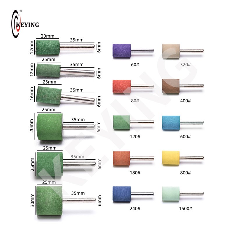 Abrasive 6mm Shank Cylindrical and Conical Polishing Head AO for Metal Removing Paint in Stainless Steel and Grinding Wheel
