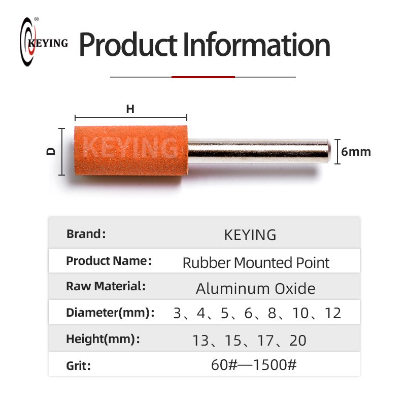 Abrasive 6mm Shank Cylindrical and Conical Polishing Head AO for Metal Removing Paint in Stainless Steel and Grinding Wheel