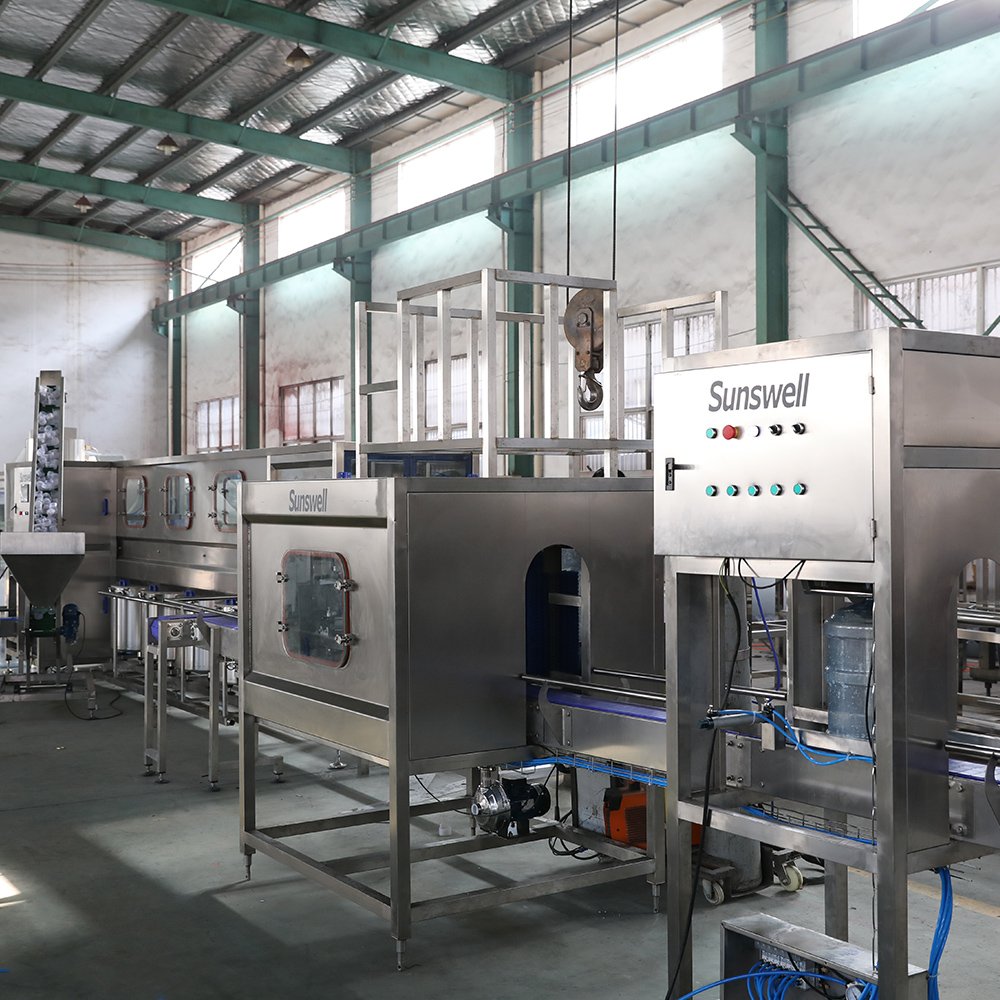 Auto Linear Type 5 Gallon 20L Bottle Barrel Drinking Water Washing Filling Capping Sealing Labeling Line Machine