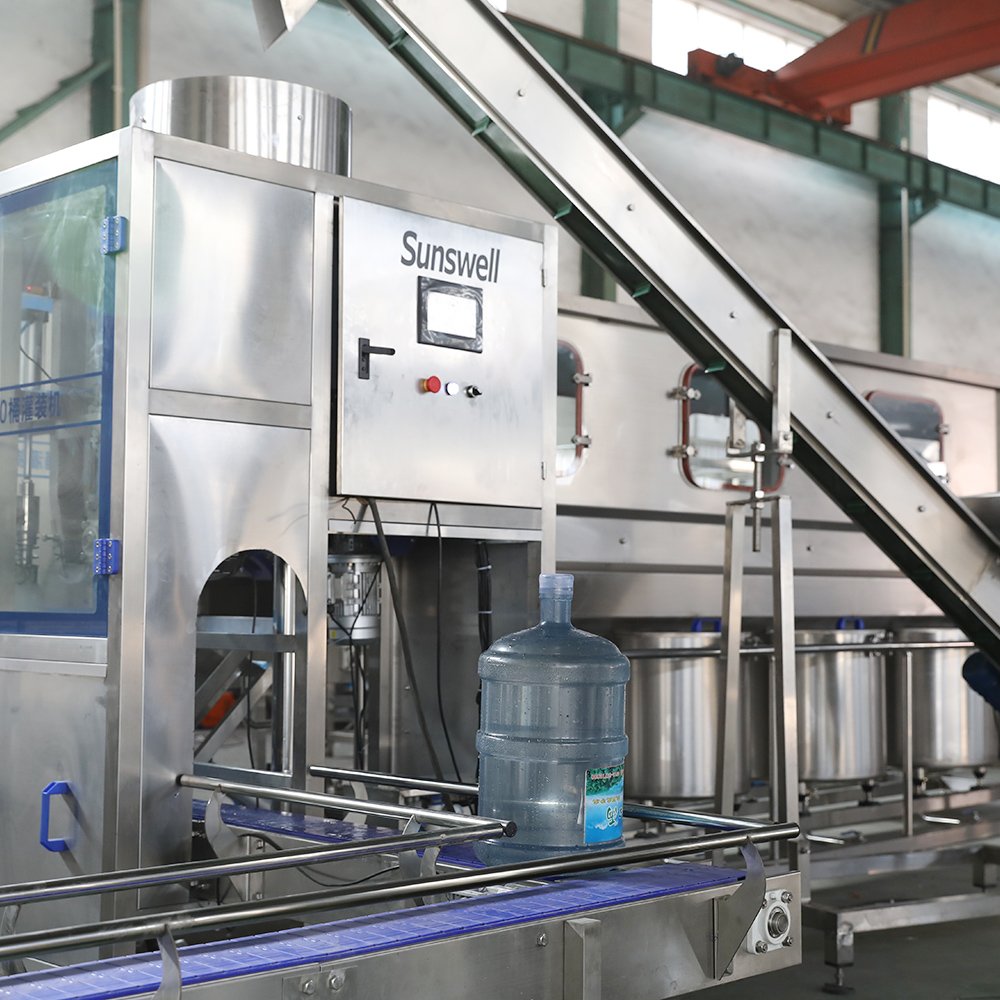 Auto Linear Type 5 Gallon 20L Bottle Barrel Drinking Water Washing Filling Capping Sealing Labeling Line Machine