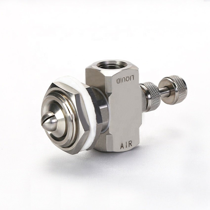 Adjustable Fine Misting 304 316SS Internal Mixing Air Atomizing Water Spraying Nozzles Tip