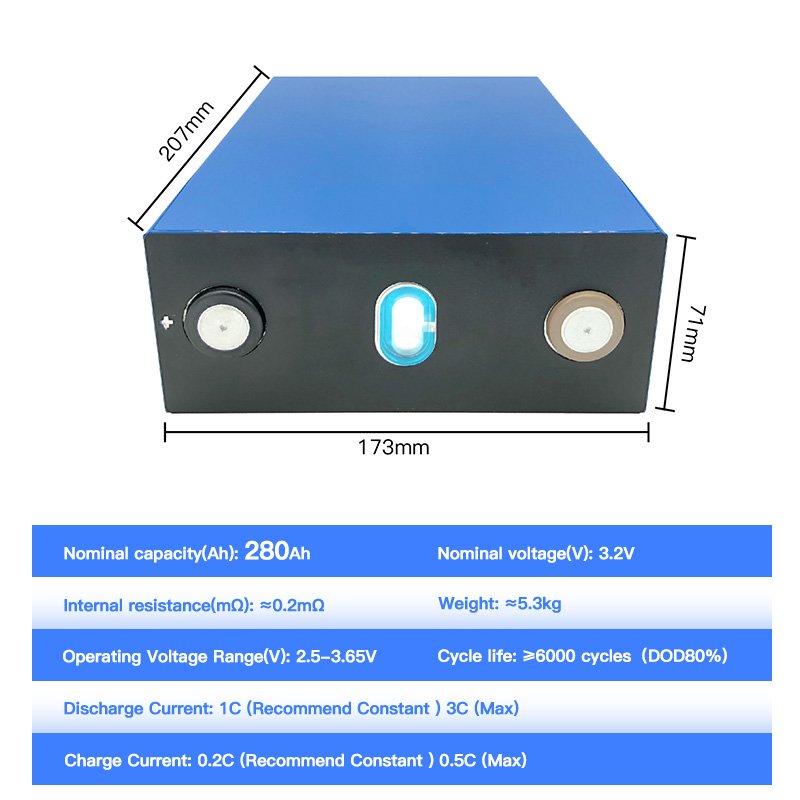 3.2V 280Ah Lithium Iron Phosphate Battery for Solar Electric Car Golf Carts Boats 3.7V Power Energy Storage LFP Anode Material