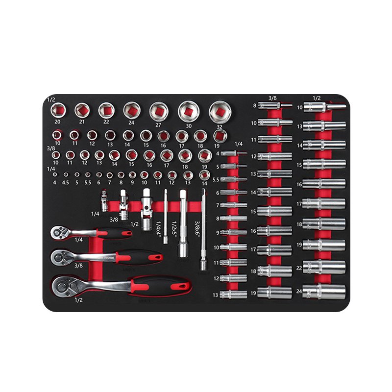 284 PCS Professional Auto Repairing Tools In Red EVA Foam Tray For Tool Trolley Automotive Repair Tools Garage Equipment