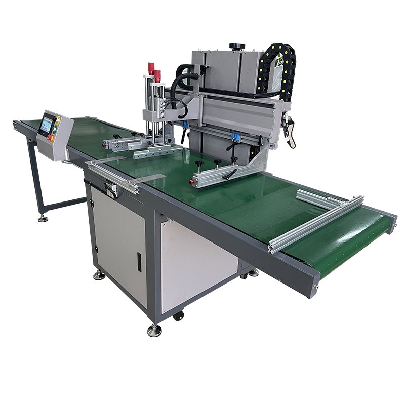 Automatic pneumatic flatbed Screen Printing Machine with PVC transmission belt for Plastic bags/Non woven bags/Paper bags