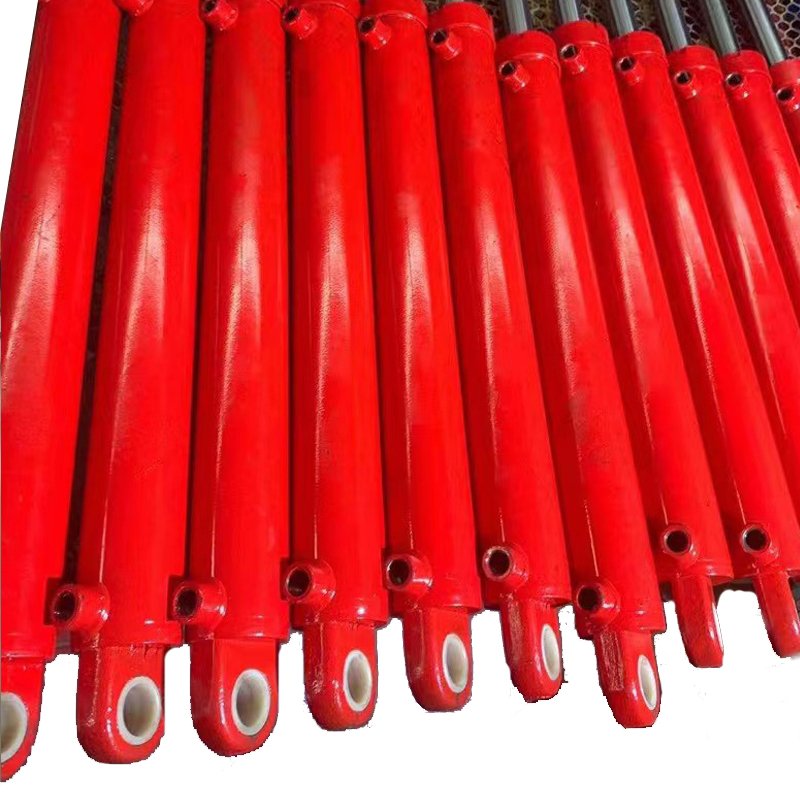 Support customized 100 ton telescopic stainless steel flange hydraulic cylinder for tractor backhoe loaders