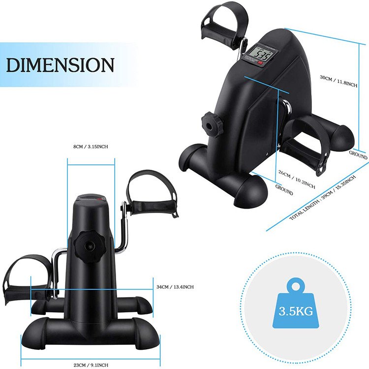 Erobic Stepper Home Health Mini Exercise Bike Portable Foot Pedal Exerciser Under Desk Elliptical