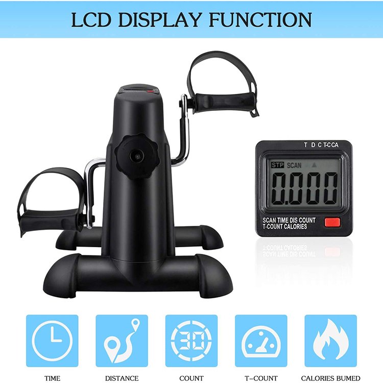 Erobic Stepper Home Health Mini Exercise Bike Portable Foot Pedal Exerciser Under Desk Elliptical