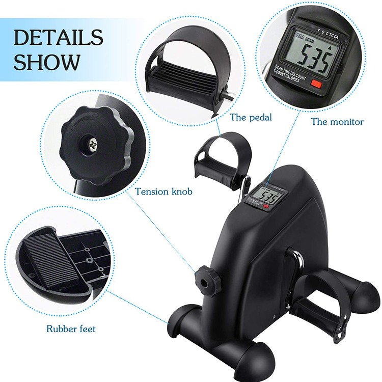 Erobic Stepper Home Health Mini Exercise Bike Portable Foot Pedal Exerciser Under Desk Elliptical