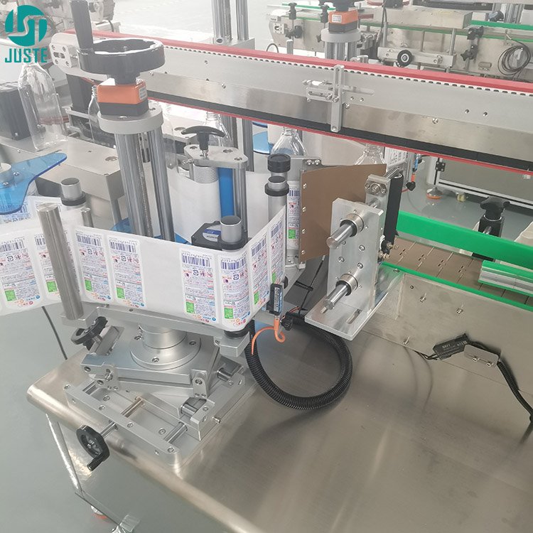 Industrial Automatic Flat Label Applicator 2 Two Dual Double Side Head Labeling Machine for Square Box Food Container Coconut