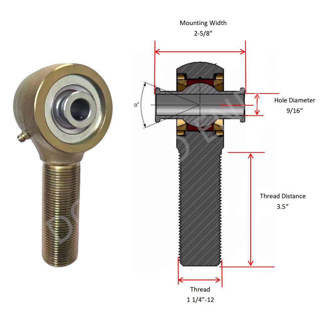Chromoly 1 1/4 Johnny Joint Creeper Heim Joint Flex Joints Rod End Bearings For offroad