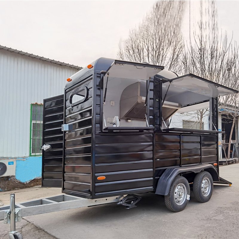 YANZHIMEI 2024 Concession Food Cart Mobile Kitchen Horse Box Juice Drink Cocktail Bar Station Trailer for Sale